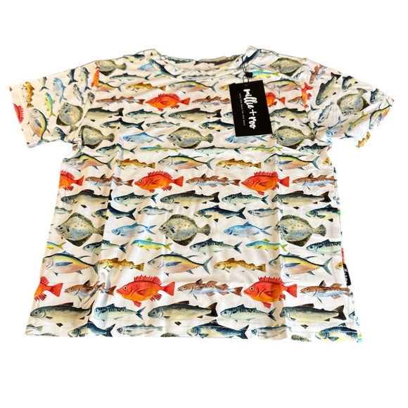 Millie + Roo Bamboo Colorful‎ Fish Print Bamboo T-Shirt, 5T - Picture 1 of 2